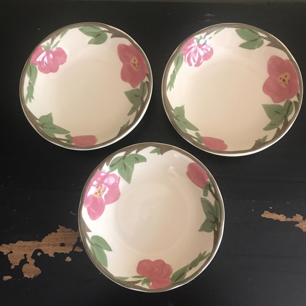 Franciscan Desert Rose Fruit Dessert Bowls China set of 3